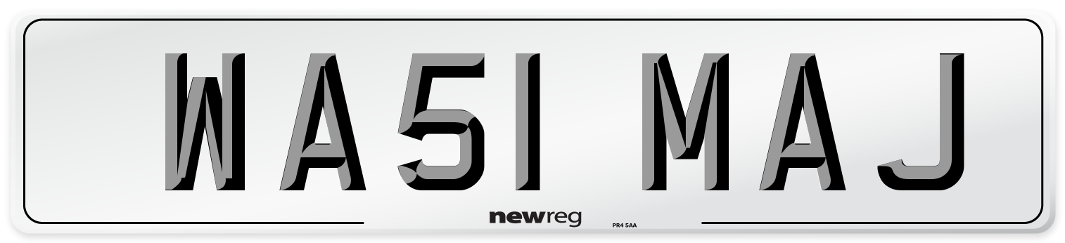 WA51 MAJ Number Plate from New Reg